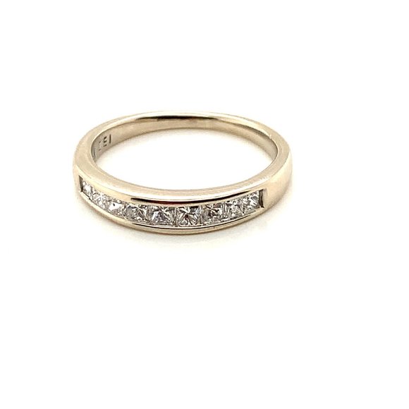 14K White Gold Princess Cut Diamond Ring - Picture 1 of 3